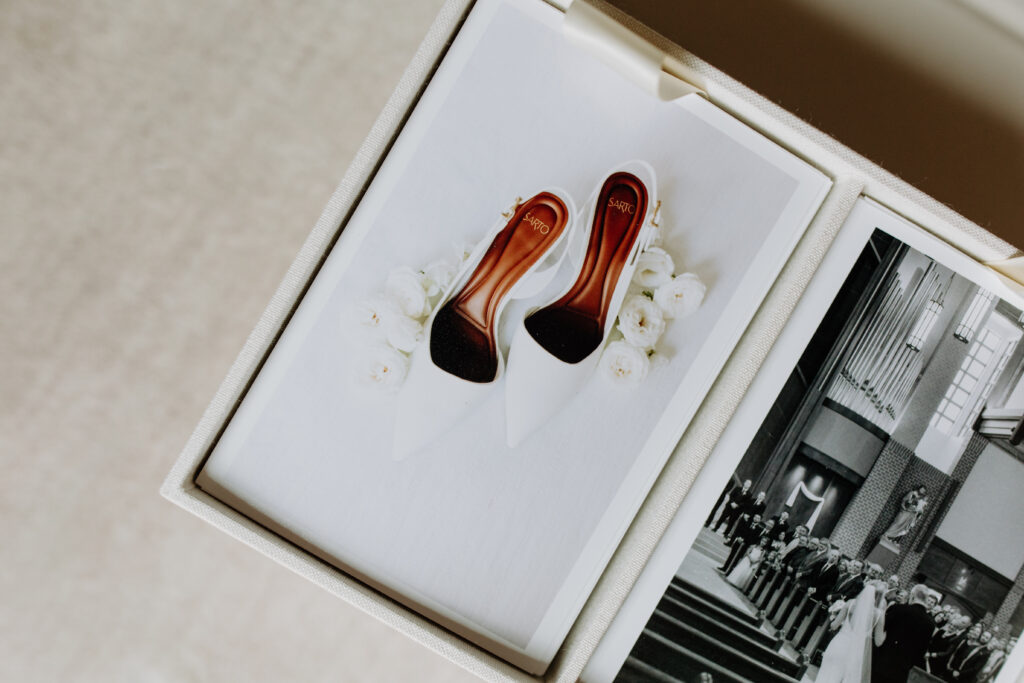 custom linen heirloom wedding album