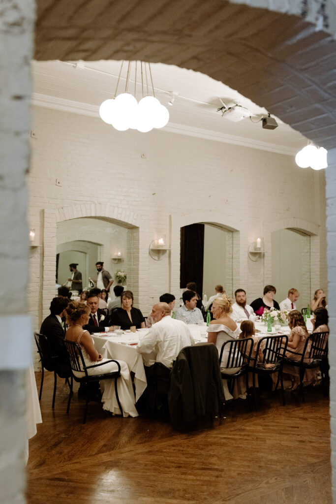 A small and intimate wedding reception at a reception venue in downtown Omaha 