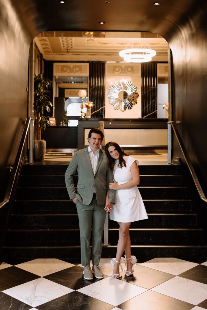 Newlyweds at Hotel Deco in Omaha
