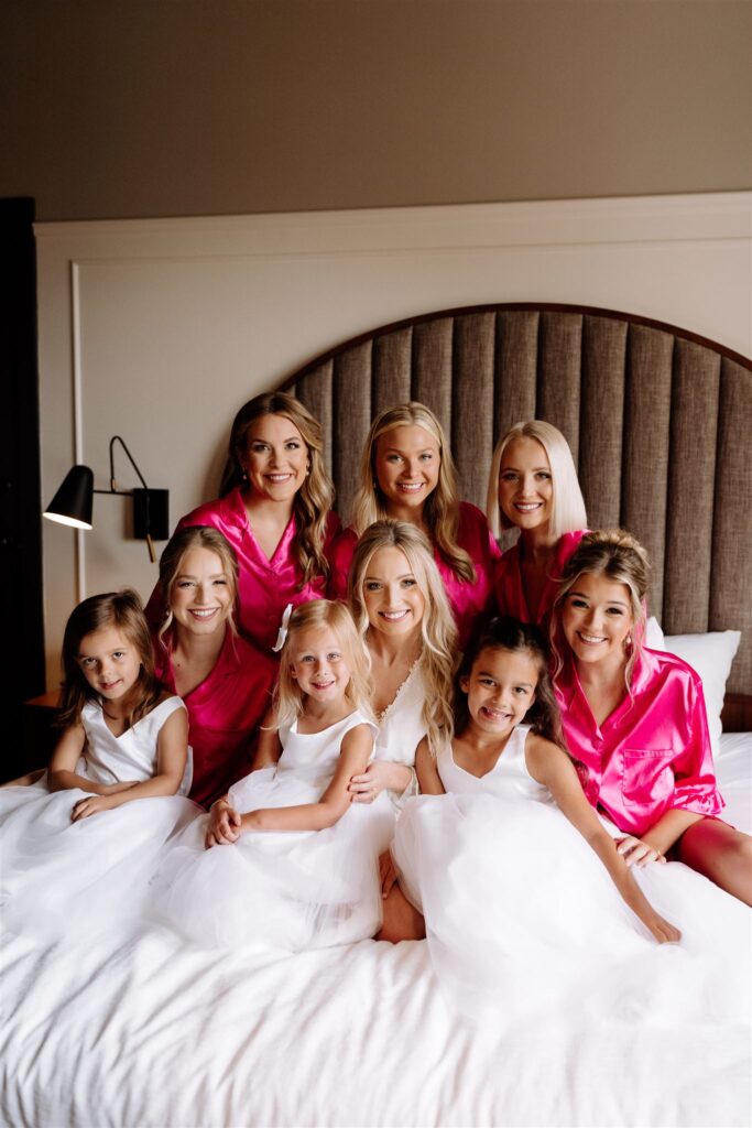 Wedding party at Hotel Indigo in Omaha Nebraska