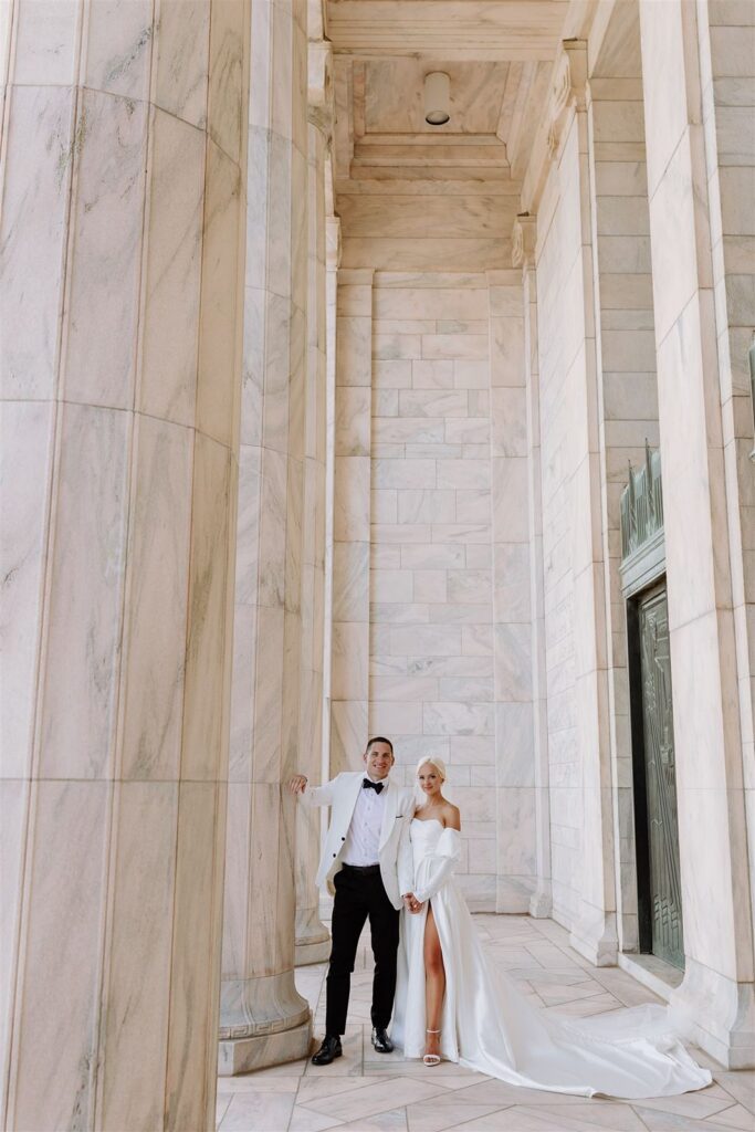 Newlyweds at The Joslyn Art Musem wedding venue.