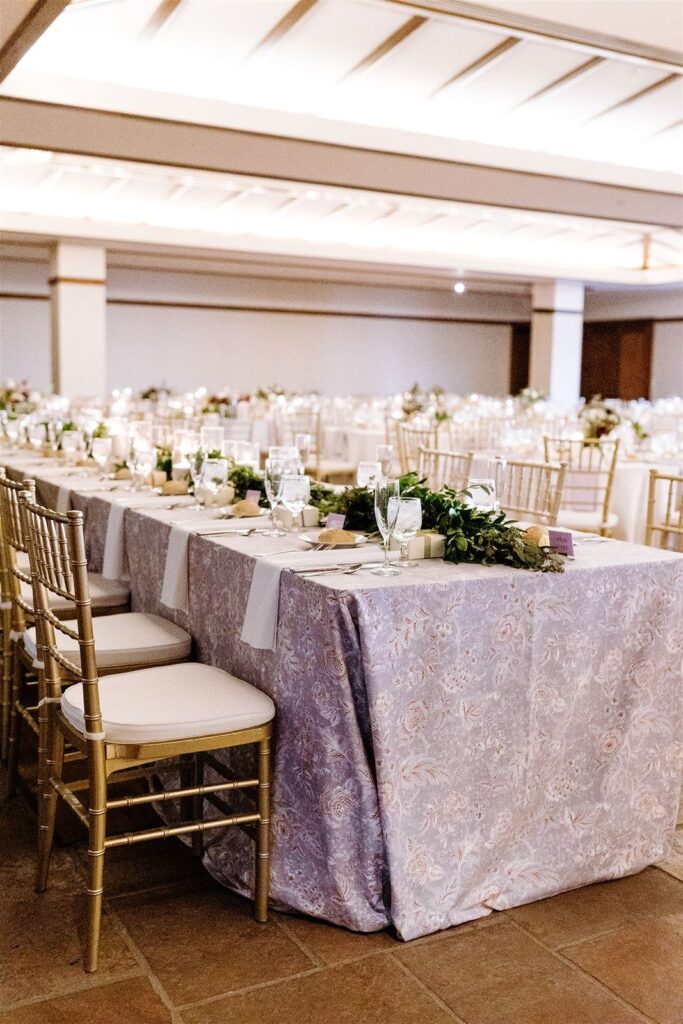 Lauritzen Gardens wedding reception table design.
